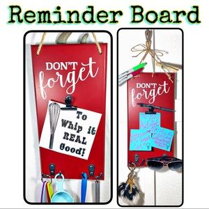 Hanging Reminder Plaque with Hooks